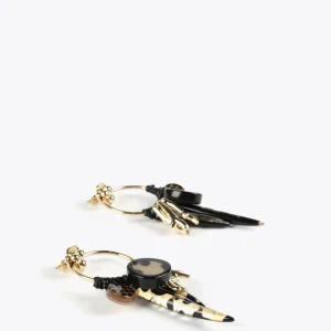 Lola Casademunt Bisuteria<Pendientes de aro estilo africanos NEGRO