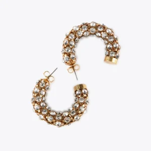 Lola Casademunt Pendientes<Pendientes de aro y cristales DORADO