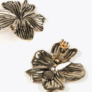 Lola Casademunt Bisuteria<Pendientes de flores DORADO