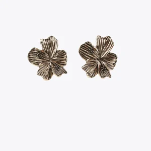 Lola Casademunt Bisuteria<Pendientes de flores DORADO