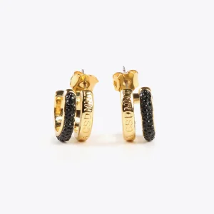 Lola Casademunt Pendientes<Pendientes doble aro METAL-NEGRO