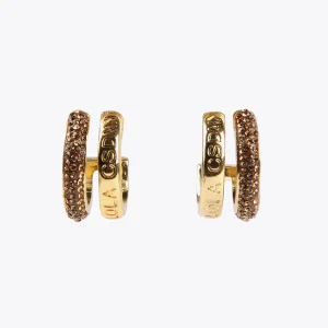 Lola Casademunt Pendientes<Pendientes doble aro METAL-NEGRO