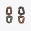 Lola Casademunt Pendientes<Pendientes dobles con piedras NEGRO-MARRON