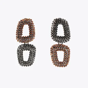 Lola Casademunt Pendientes<Pendientes dobles con piedras NEGRO-MARRON