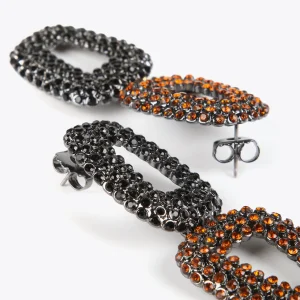 Lola Casademunt Pendientes<Pendientes dobles con piedras NEGRO-MARRON