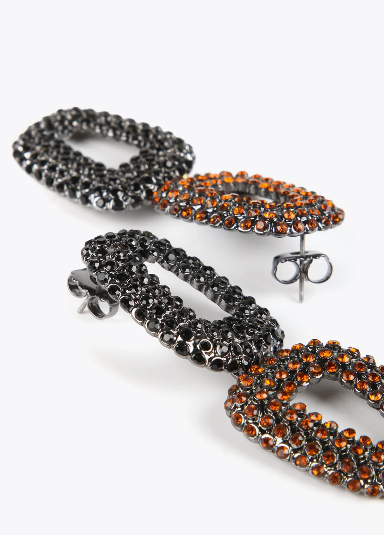 pendientes_dobles_con_piedras_2.webp Lola Casademunt Pendientes<Pendientes dobles con piedras NEGRO-MARRON