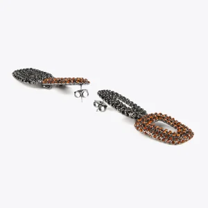 Lola Casademunt Pendientes<Pendientes dobles con piedras NEGRO-MARRON