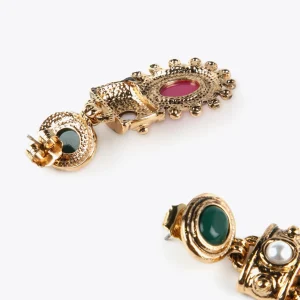 Lola Casademunt Pendientes<Pendientes dorados con piedras METAL-MULTICOLOR
