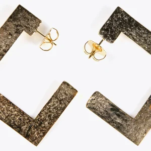 Lola Casademunt Bisuteria<Pendientes s de aros cuadrados DORADO