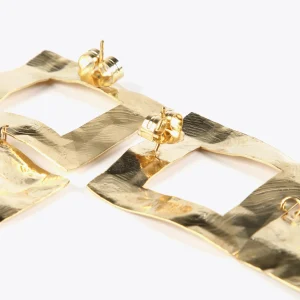 Lola Casademunt Bisuteria<Pendientes s doble cuadrado DORADO
