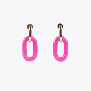 Lola Casademunt Bisuteria<Pendientes dos piezas FUCSIA