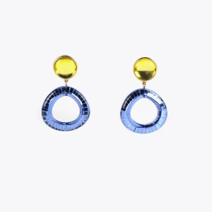 Lola Casademunt Bisuteria<Pendientes dos piezas de colores AZULELECTRICO