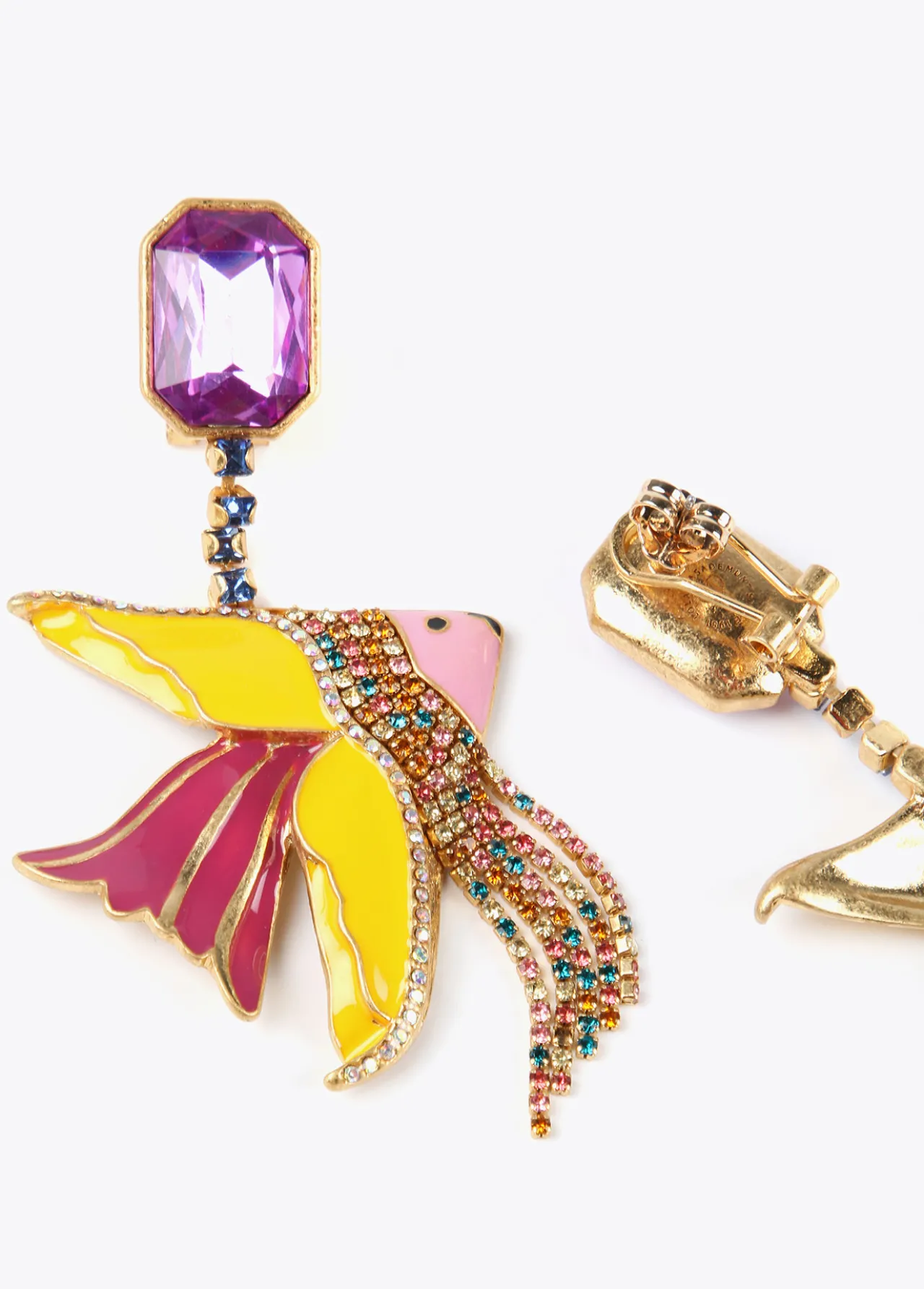 pendientes_pez_de_colores_2.webp Lola Casademunt Bisuteria<Pendientes pez de colores LILA-AMARILLO