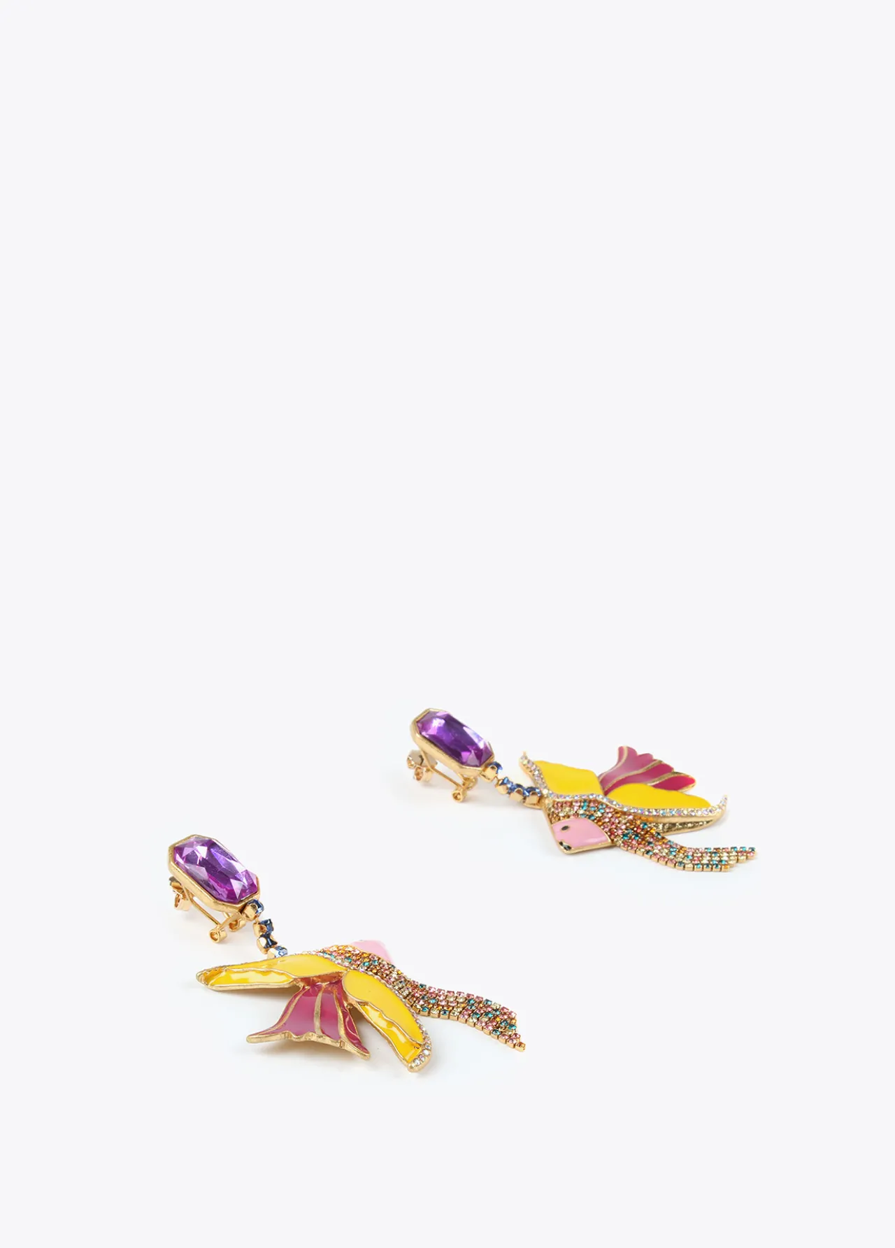 pendientes_pez_de_colores_5.webp Lola Casademunt Bisuteria<Pendientes pez de colores LILA-AMARILLO