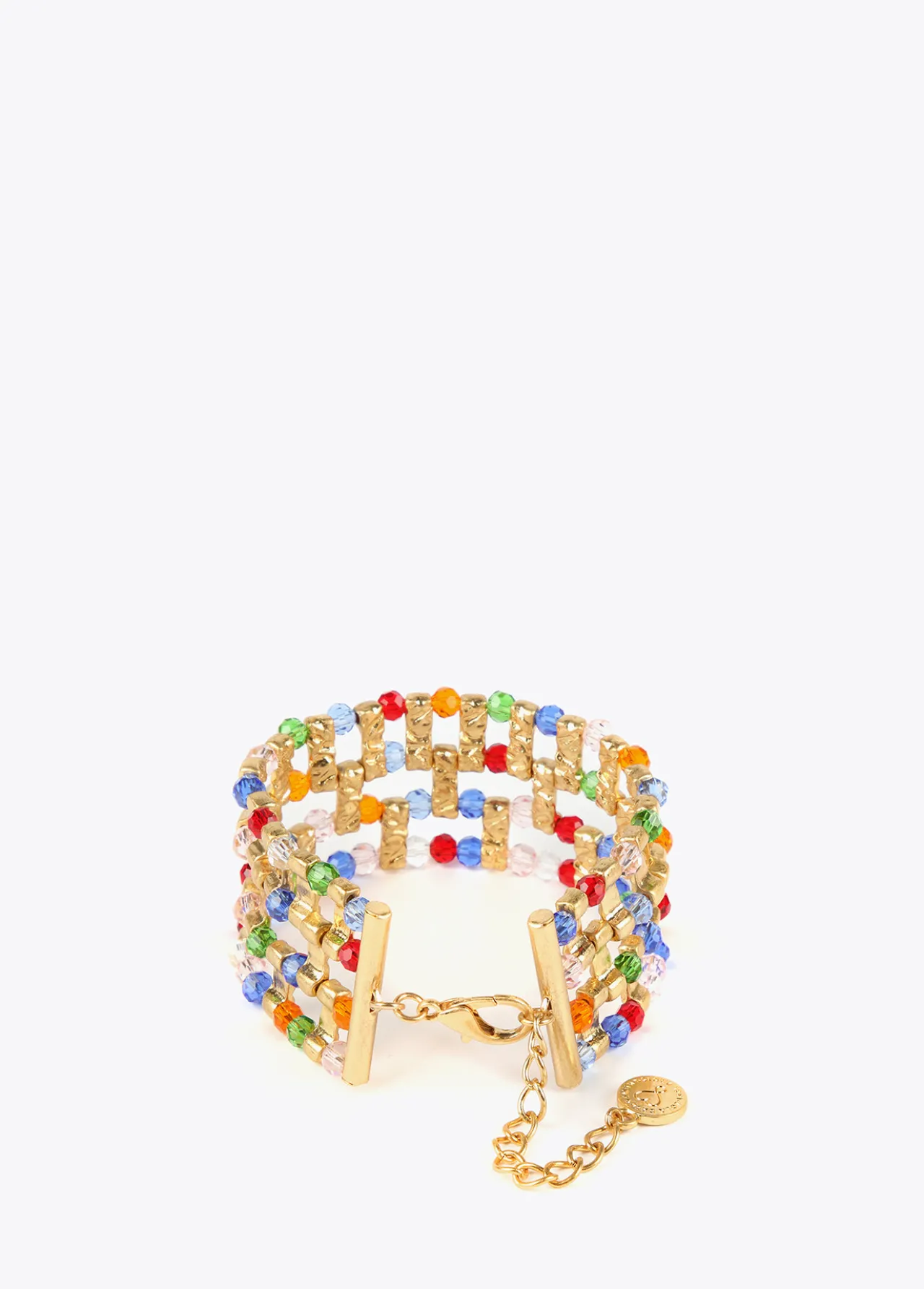 pulsera_cristales_multicolor_1.webp Lola Casademunt Bisuteria<Pulsera cristales multicolor METAL-AZUL