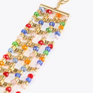 Lola Casademunt Bisuteria<Pulsera cristales multicolor METAL-AZUL