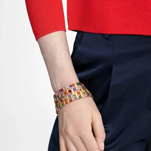 Lola Casademunt Bisuteria<Pulsera cristales multicolor METAL-AZUL