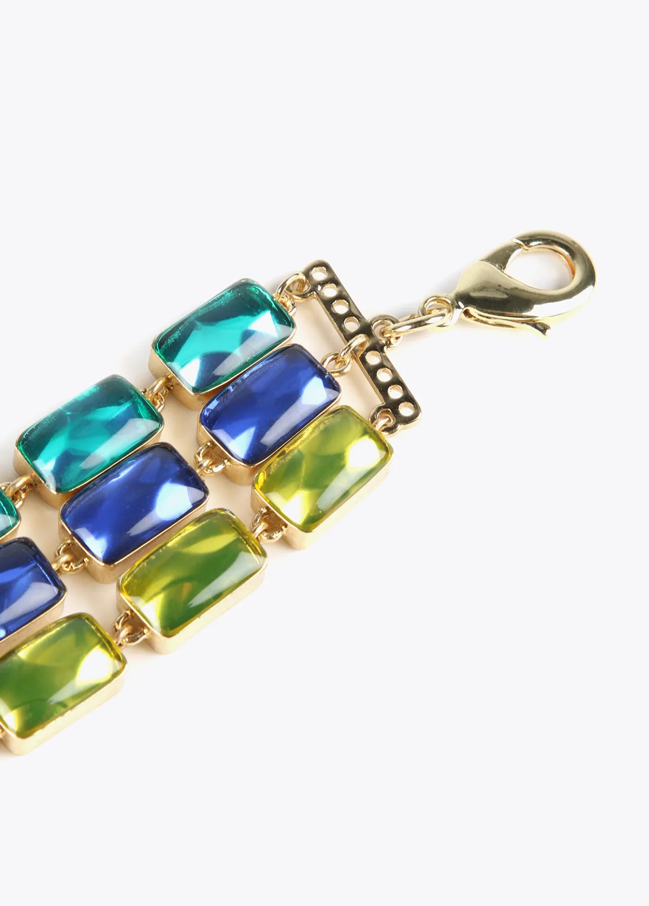 pulsera_de_cristales_multicolor_2.webp Lola Casademunt Bisuteria<Pulsera de cristales multicolor AZUL-AMARILLO