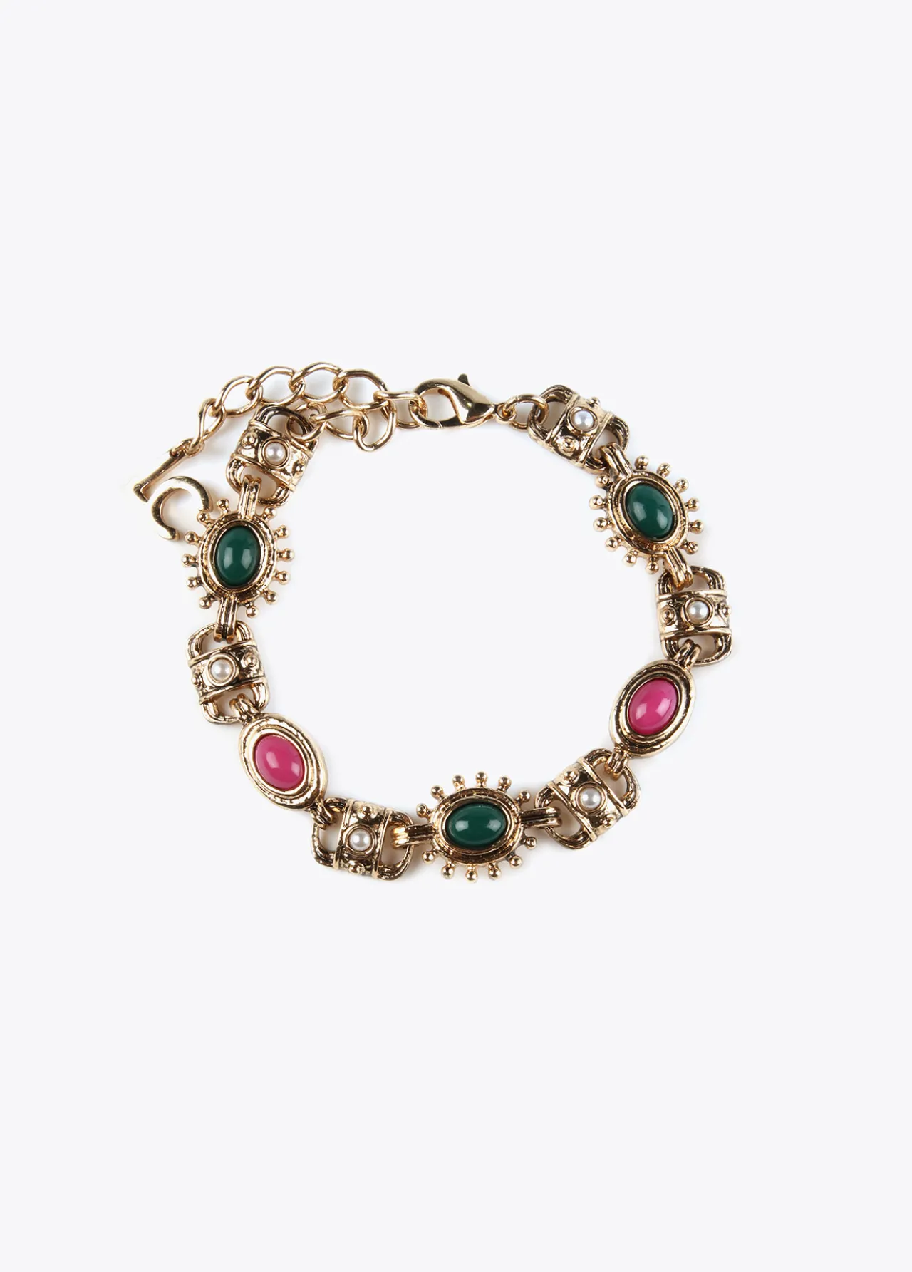 pulsera_dorada_multi_piedras_0.webp Lola Casademunt Pulseras<Pulsera dorada multi piedras METAL-MULTICOLOR