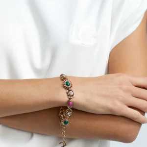 Lola Casademunt Pulseras<Pulsera dorada multi piedras METAL-MULTICOLOR