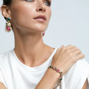 Lola Casademunt Pulseras<Pulsera dorada multi piedras METAL-MULTICOLOR