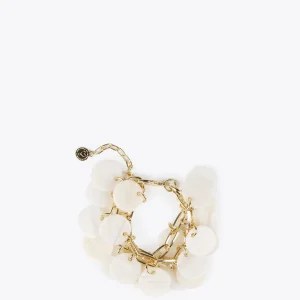 Lola Casademunt Bisuteria<Pulsera dorada y nacarada CRUDO