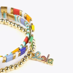 Lola Casademunt Bisuteria<Pulseras elásticas AZUL-VERDE