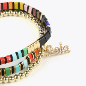Lola Casademunt Bisuteria<Pulseras elásticas AMARILLO-ROJO