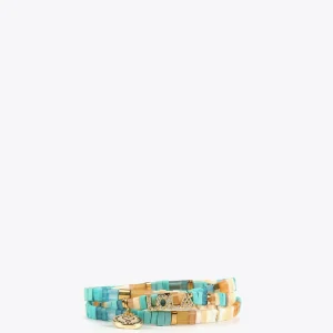 Lola Casademunt Bisuteria<Pulseras elásticas VERDE-AZUL