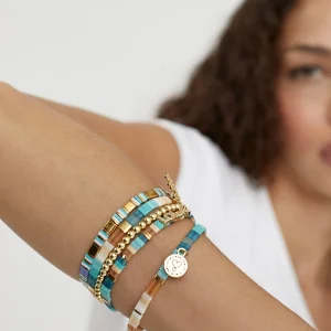 Lola Casademunt Bisuteria<Pulseras elásticas VERDE-AZUL