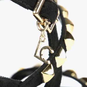Lola Casademunt Calzado<Sandalia de cuña negra y tachas NEGRO-CRUDO