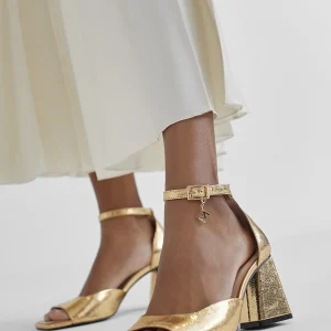 Lola Casademunt Calzado<Sandalia de tacón DORADO