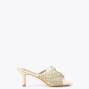Lola Casademunt Calzado<Sandalia de tacón y malla de strass NEGRO