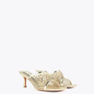 Lola Casademunt Calzado<Sandalia de tacón y malla de strass NEGRO