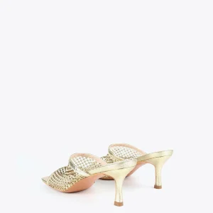 Lola Casademunt Calzado<Sandalia de tacón y malla de strass NEGRO