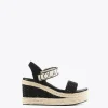 Lola Casademunt Calzado<Sandalia negra tipo cuña NEGRO-CRUDO