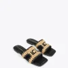 Lola Casademunt Calzado<Sandalia pala efecto rafia NEGRO-MARRON