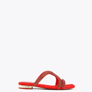 Lola Casademunt Calzado<Sandalia plana con pedreria ROJO