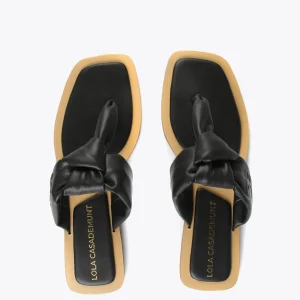 Lola Casademunt Calzado | Baño<Sandalia plana de dedo NEGRO
