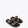 Lola Casademunt Calzado | Baño<Sandalia plana tiras estampado animal MARRON-NEGRO