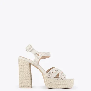 Lola Casademunt Calzado<Sandalia plataforma y efecto crochet NEGRO