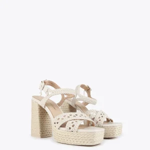 Lola Casademunt Calzado<Sandalia plataforma y efecto crochet NEGRO