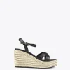 Lola Casademunt Calzado<Sandalia tipo cuña metalizada NEGRO-CRUDO