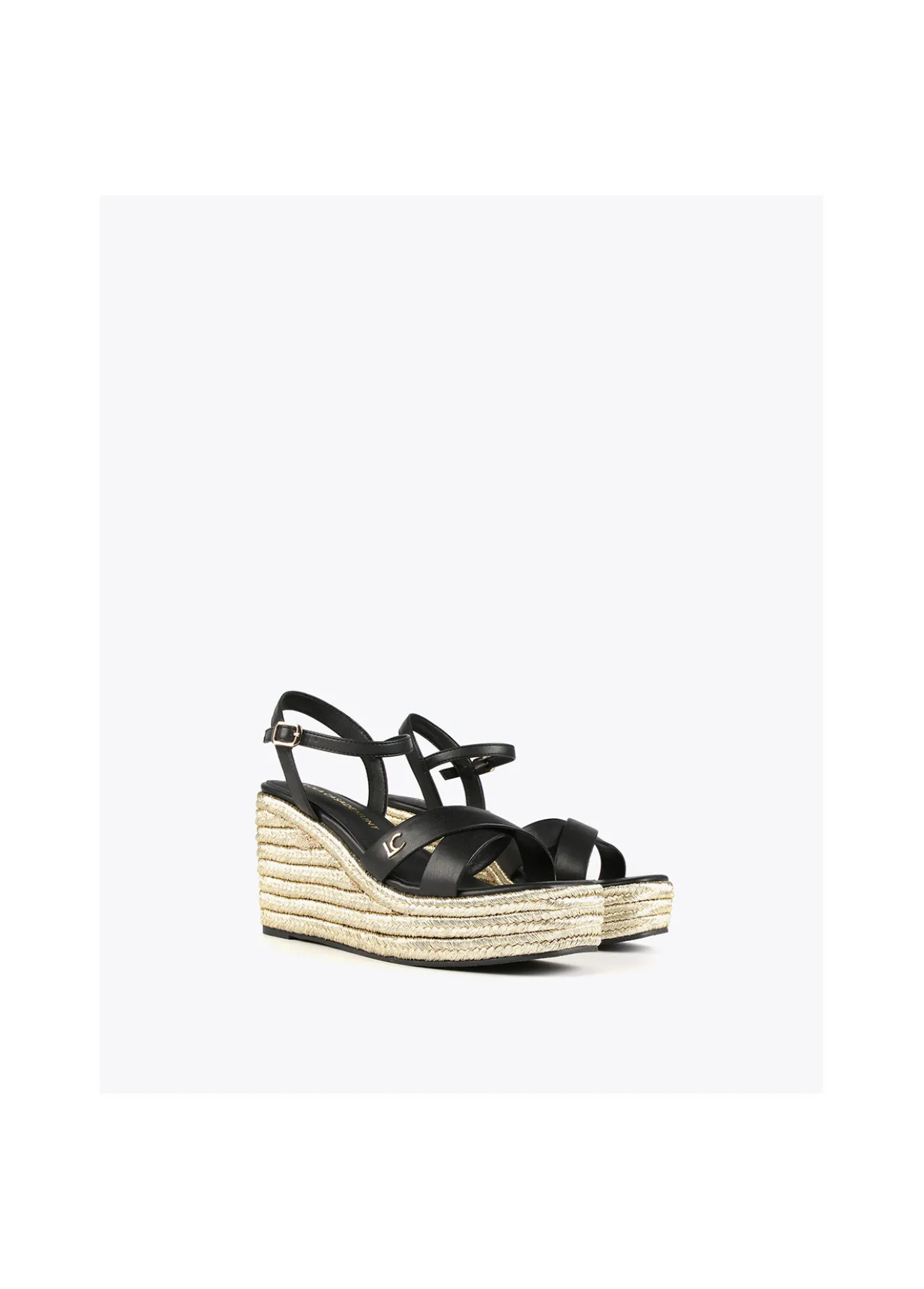 sandalia_tipo_cua_metalizada_3-1.webp Lola Casademunt Calzado<Sandalia tipo cuña metalizada NEGRO-CRUDO