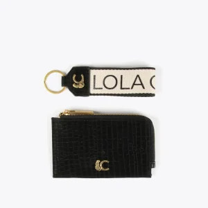 Lola Casademunt Otros Complementos | Carteras Y Monederos<Set Monedero tarjetero y llavero NEGRO