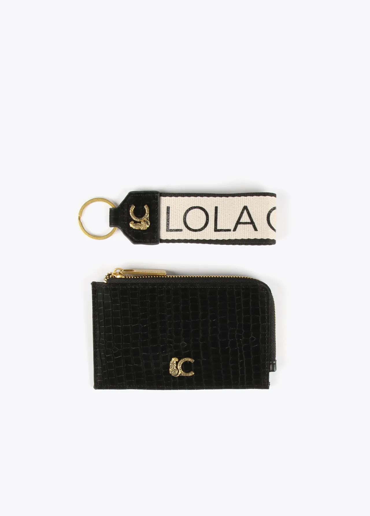 set_monedero_tarjetero_y_llavero_0.webp Lola Casademunt Otros Complementos | Carteras Y Monederos<Set Monedero tarjetero y llavero NEGRO