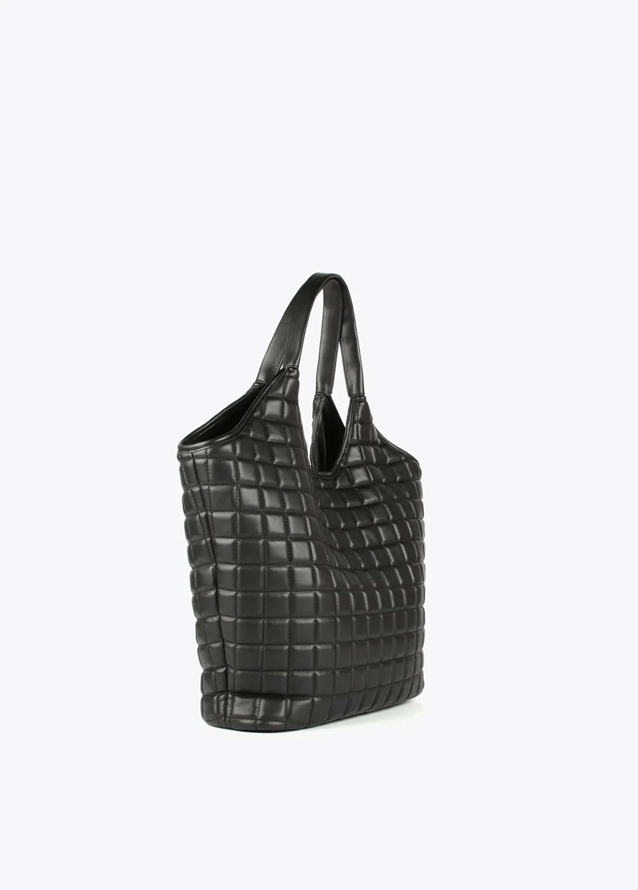 shopper_acolchado_de_cuadros_3.webp Lola Casademunt Bolsos De Hombro | Bolsos Shopper<Shopper acolchado de cuadros NEGRO