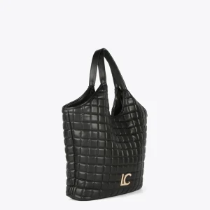 Lola Casademunt Bolsos De Hombro | Bolsos Shopper<Shopper acolchado de cuadros NEGRO