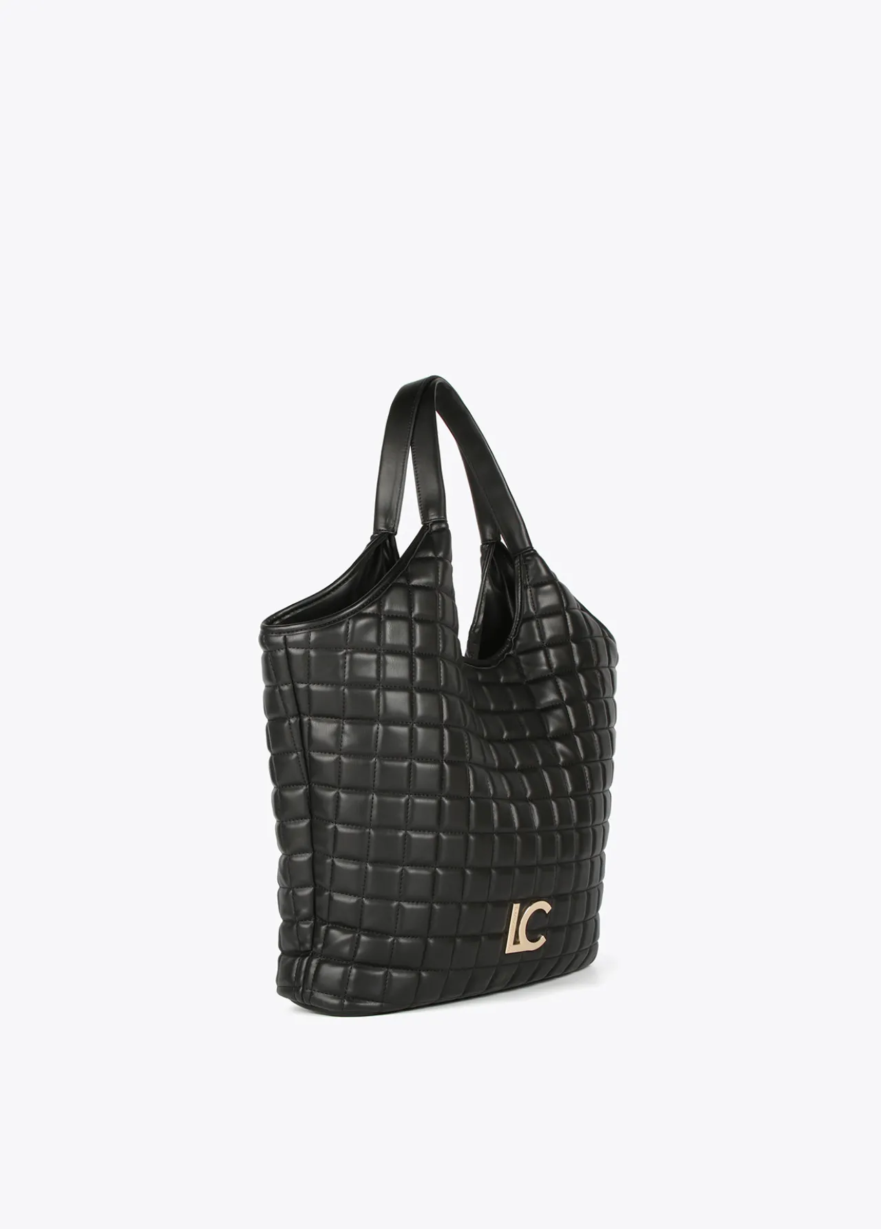 shopper_acolchado_de_cuadros_4.webp Lola Casademunt Bolsos De Hombro | Bolsos Shopper<Shopper acolchado de cuadros NEGRO