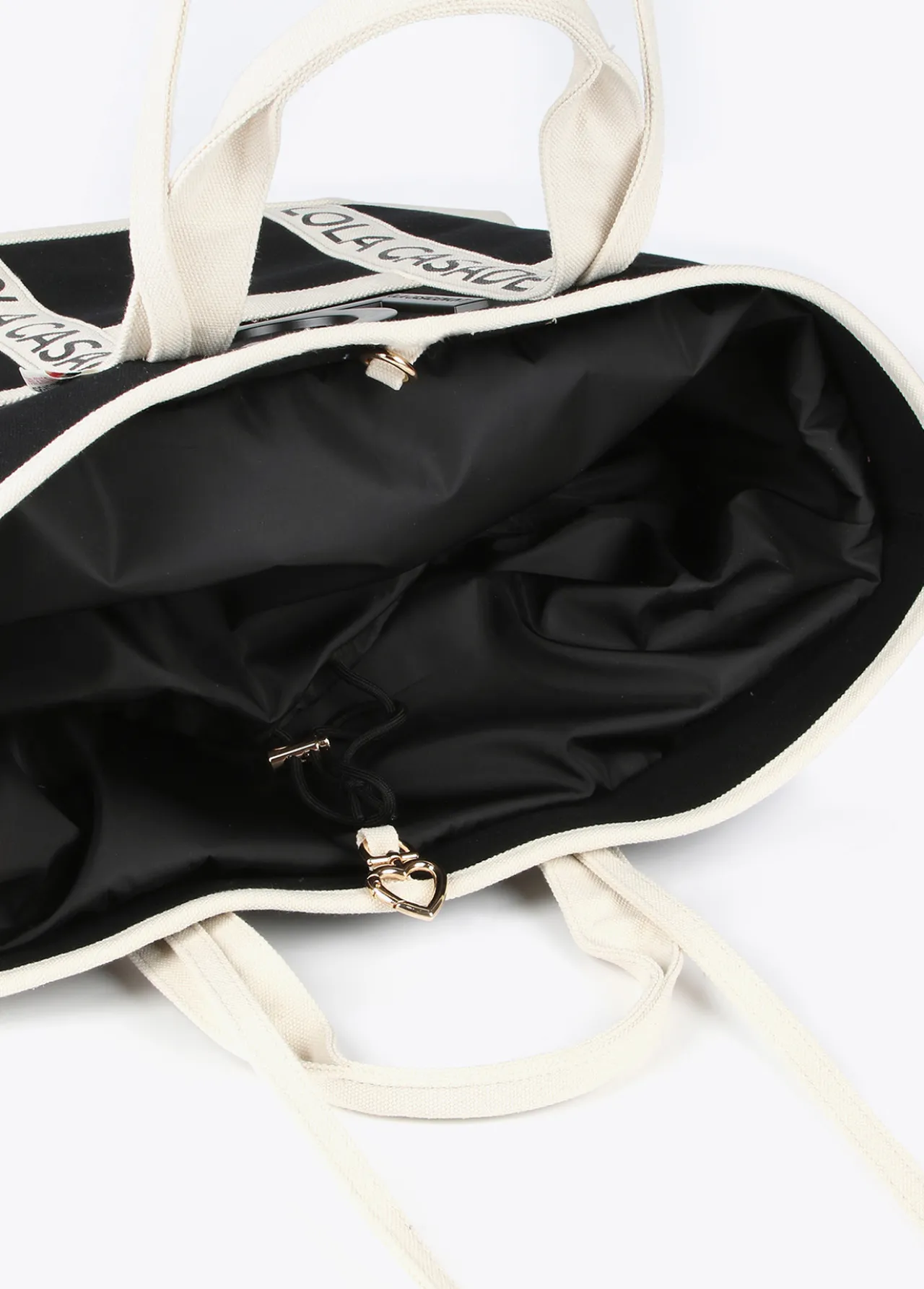 shopper_canvas_con_asas_logotipadas_2.webp Lola Casademunt Bolsos<Shopper Canvas con asas logotipadas NEGRO-CRUDO